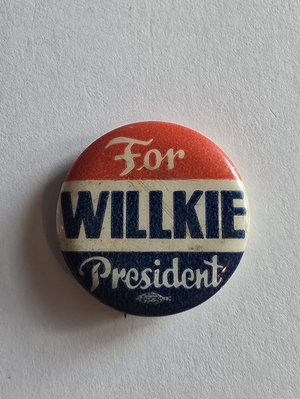 Vintage Willkie For President Pin Celluloid Brooch Political Jewelry